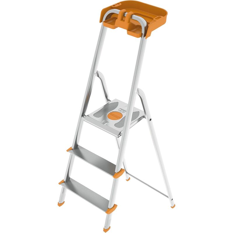 Escalier en aluminium à 3 marches avec rangement pour la maison et les professionnels mod.attica Colombo