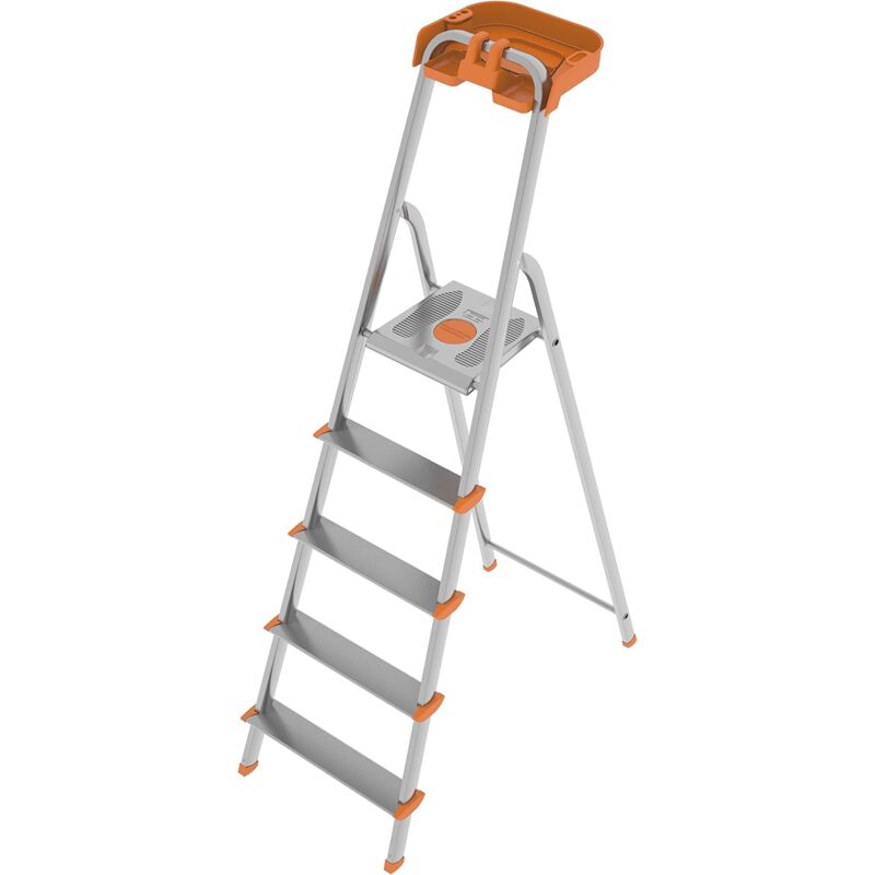 Escalier en aluminium à 5 marches avec rangement pour la maison et les professionnels mod.attica Colombo