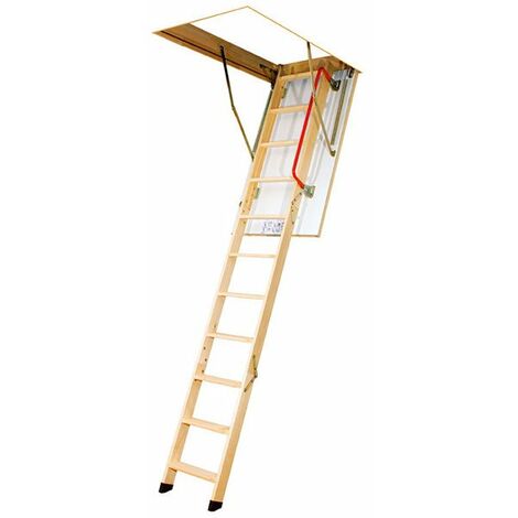 Escalier escamotable bois - Hauteur sous plafond  2.80m - Trémie 55x111cm - LWK55111-2