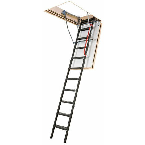 Escalier métal coupe feu 60min - 2.80m sous plafond - Trémie 60x120cm - LMF60/60120-280
