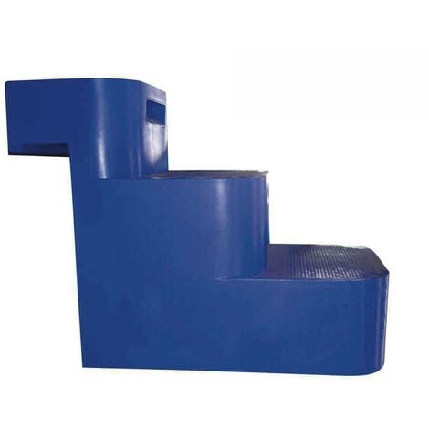 Escalier pour chien Sauve-Chien- 3 marches bleues - 77 x 15 x 58.5 cm - Bleu.