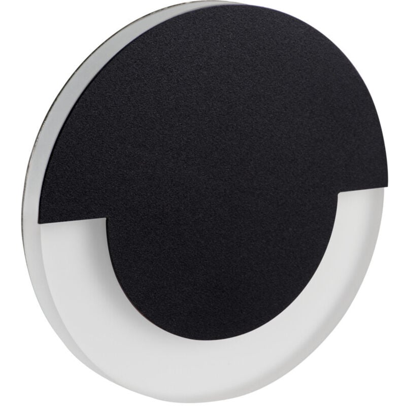 Escalera de luminaria led - Recesado - Negro - Acero inoxidable - 70mm
