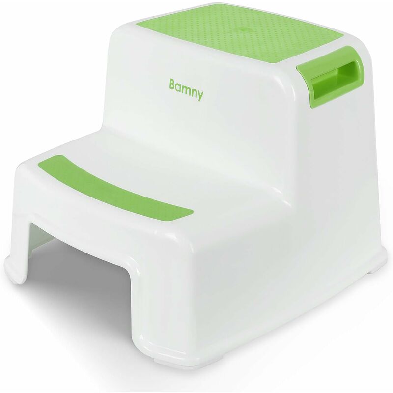 

Escalón Infantil, Taburete de Dos Escalones para Bebes, Taburete Baño Niños con Revestimiento Antideslizante verde