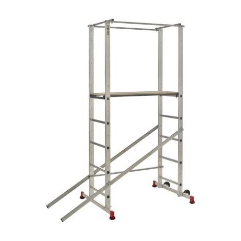 Escalux – Échafaudage aluminium 3.6 m – Hauteur de travail max 3.60 m – Charge maximale 150 kg – Conforme norme EN 85-200 classe A