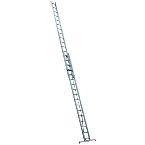 Escalux – Échelle aluminium coulissante 2x17 échelons – Hauteur de travail 8,80 m – Charge maximale 150 kg – Pour chantiers humides