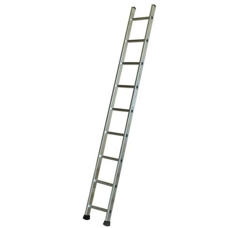 Escalux – Echelle aluminium simple 9 marches – Hauteur de travail 3,44 m – Charge maximale 150 kg – Montants rigides pour sécurité
