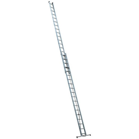 Escalux – Échelle télescopique aluminium 2 plans 9,88 m – Charge max 150 kg – Montants rigides 80x24 mm – Barreaux larges 29x29 mm