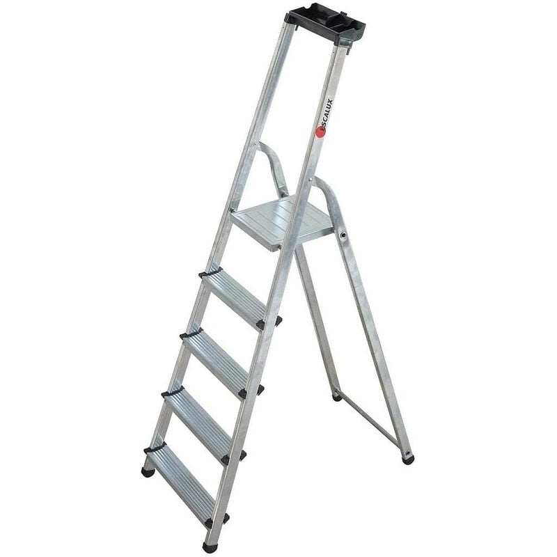 Escalux - Escabeau Aluminium 5 marches Hauteur 2,99 m - marchalu plus