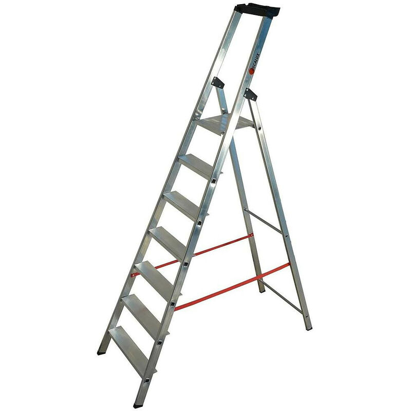 Escalux - Escabeau aluminium 7 marches Haut. travail 3,47 m - escanorm