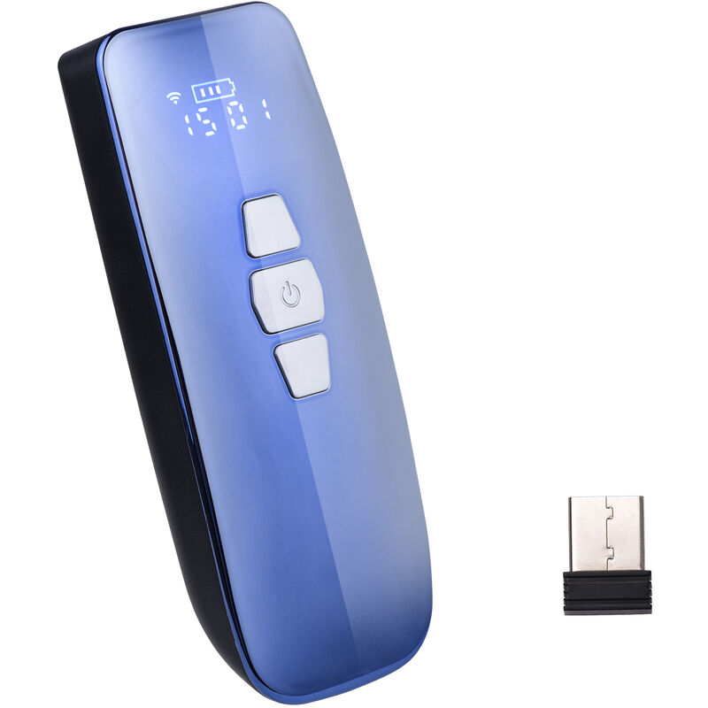 

Escaner de codigo de barras Mini 1D / 2D / QR Lector de codigo de barras inalambrico / USB con cable 3 en 1 BT / 2.4G con pantalla Compatible con