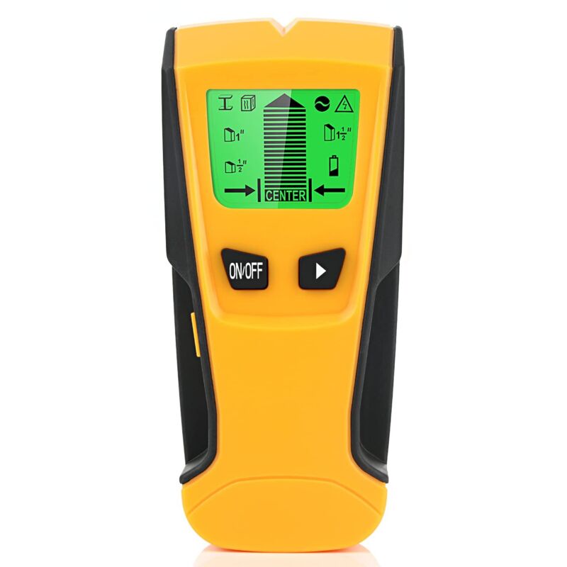 Escáner de pared 5 en 1, detector de vigas, detector de cables con corriente, pantalla LCD retroiluminada, detector de vigas y tuberías, hasta 75 mm 