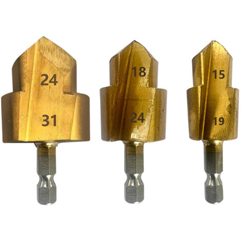 Escariador de 6,35 mm con vástago hexagonal para tuberías de plástico PPR, una práctica herramienta de escariado para fontaneros.