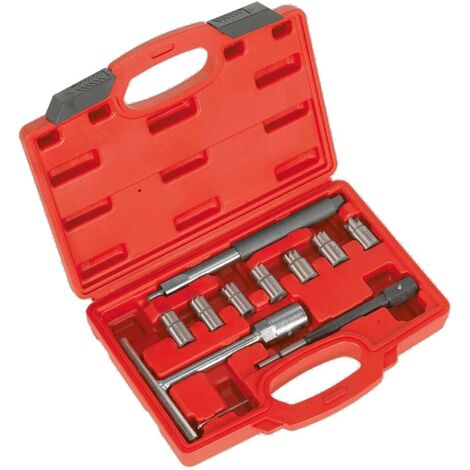 Escariador para asiento de inyectores Limpiar y descarbonizar inyectores UNIVERSAL, 11 piezas