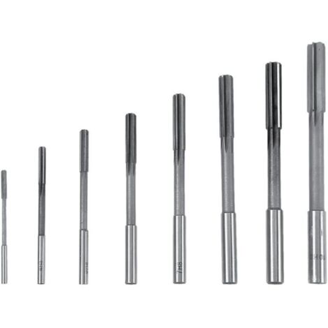 Escariadores rectos de máquina de 4 filos de HSS – Juego de 8 piezas (de 3 a 10 mm) de acero de alta velocidad, para mecanizado preciso y acabado óptimo.