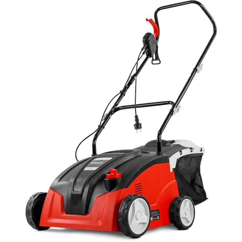 

Greencut - Escarificador eléctrico GSC1700C, potencia 1300W, velocidad 4000rpm, ancho de trabajo 320mm, bolsa recogida 30L, con cable