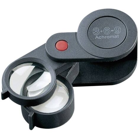 Eschenbach 11869 Loupe pliante Grossissement: 3 x, 6 x, 9 x Lentille: (Ø) 23 mm noir