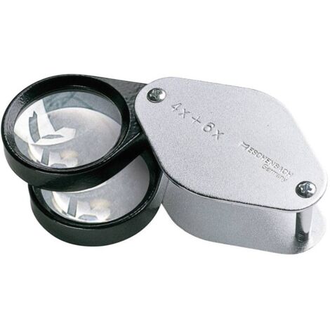 Eschenbach 1187 Loupe pliante Grossissement: 4 x, 6 x, 10 x Lentille: (Ø) 27 mm