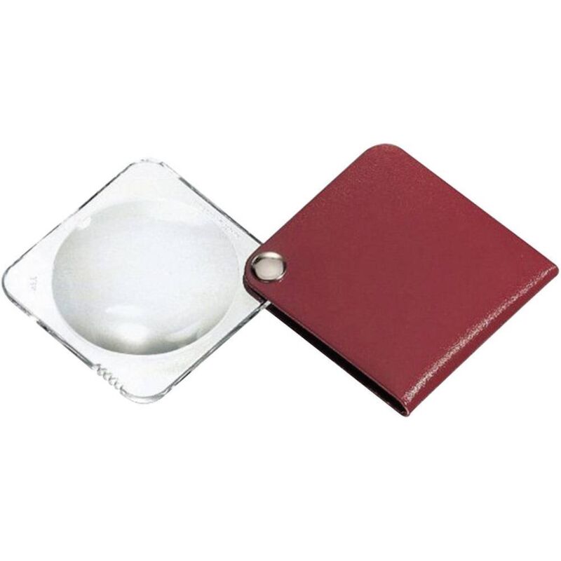 Eschenbach 1752160 Loupe pliante en cuir Grossissement: 3.5 x Lentille: (Ø) 60 mm rouge
