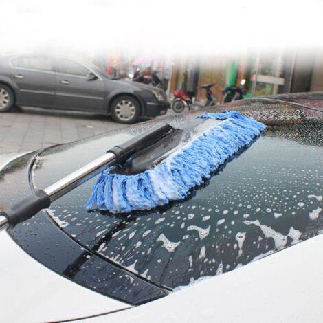 Escoba para lavado de coches, mango largo extensible, microfibra, kit de limpieza multifuncional para todo tipo de superficies.