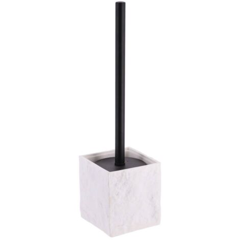 Escobilla cuadrada de poliresina con efecto piedra - negro mate - blanco - Tendance
