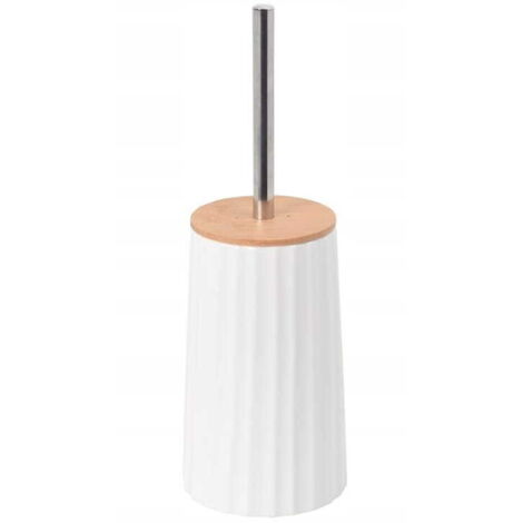 Escobilla de baño blanca de pie con contenedor