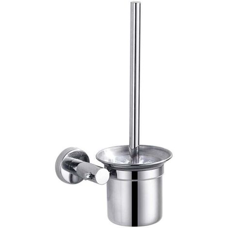 Escobilla de baño, escobilla y soporte, juego de escobilla de limpieza para baño, escobilla de baño de acero inoxidable (montaje en pared), 32 cm