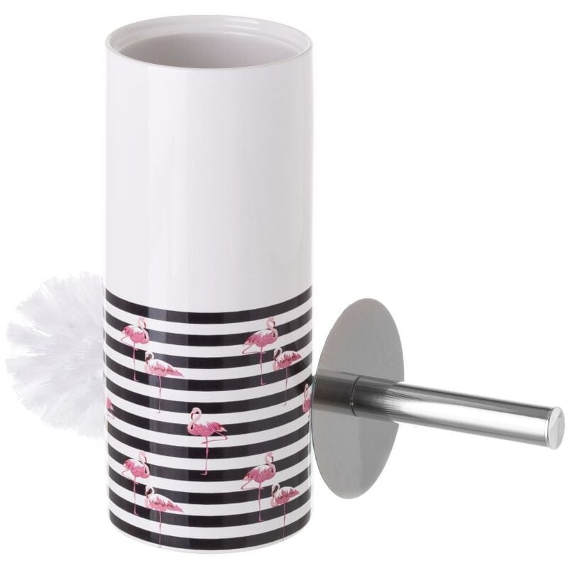 

Escobilla de baño flamenco rosa de cerámica exótica de Ø 9x32 cm