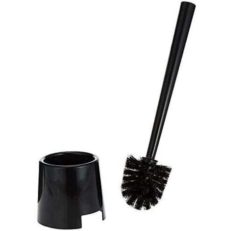 Escobilla de baño KZQ, 35 x 11 x 11 cm, polipropileno, color negro. Cepillo de limpieza para baño.
