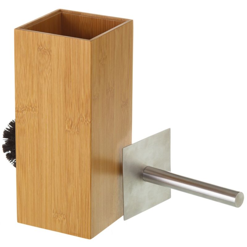 

Escobilla de baño marrón de bambú nórdica de 10x10x23 cm