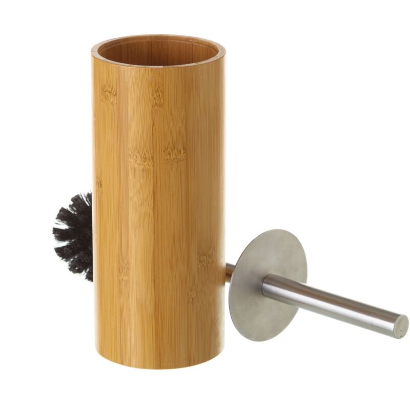 

Escobilla de baño marrón de bambú nórdica de Ø 10x23 cm