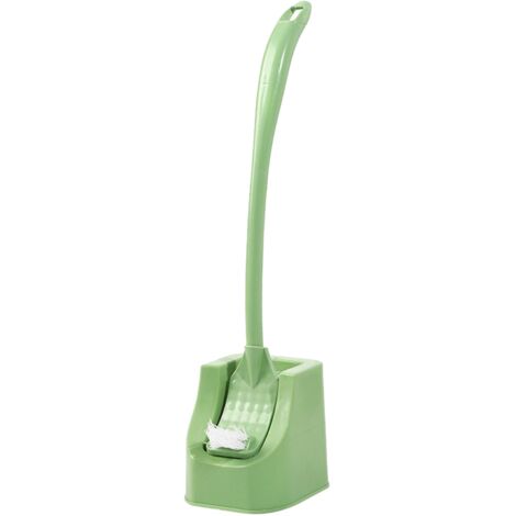 Escobilla de baño mural con mango largo y ergonómico – Máxima eficacia para una limpieza a fondo de la taza del inodoro – Incluye soporte – Verde
