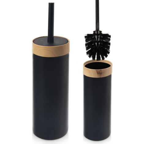 Escobilla de baño NEGRA con soporte