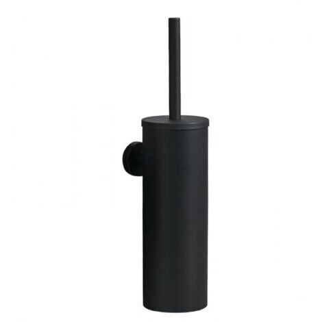 Escobilla de baño negra de 1 pieza con soporte de pared para baño de acero inoxidable