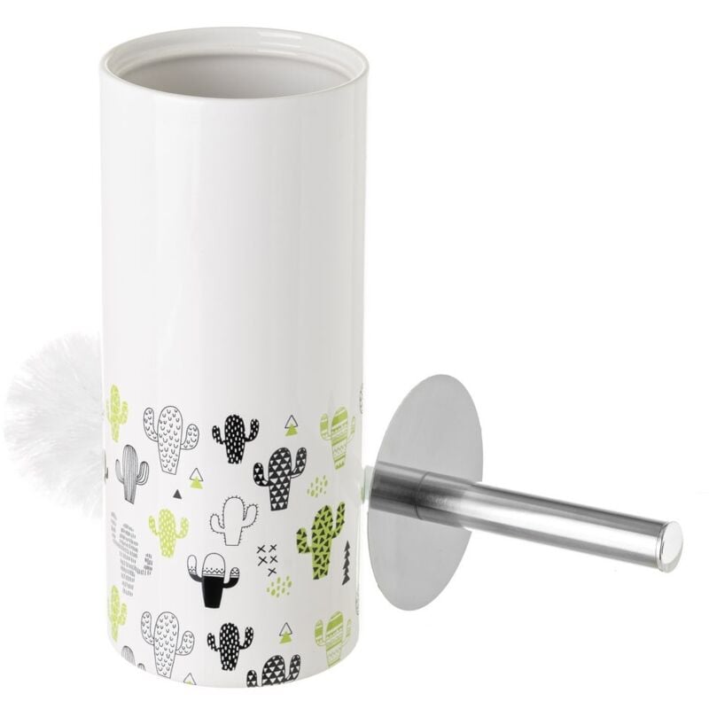 

Escobilla de baño de cactus blanca de cerámica exótica, de ø 10x32 cm