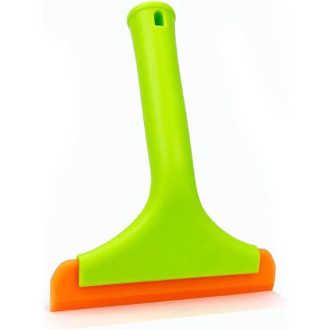 Escobilla de ducha, 1 escobilla de goma suave, escobilla de ducha para puertas de cristal, escobilla de ventana con mango, pequeña escobilla de ducha de silicona para cristal, espejos y ventanas.