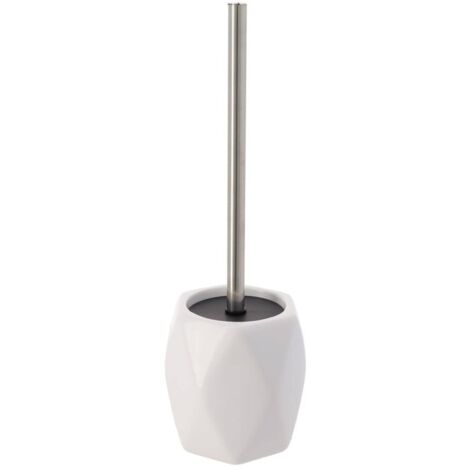Escobilla de inodoro en forma de diamante de acero inoxidable - blanco - Tendance