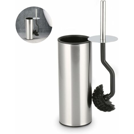 Escobilla de inodoro, Escobilla de inodoro de acero inoxidable, Escobilla de inodoro con protección contra salpicaduras, Escobilla de inodoro y soporte para baño e inodoro, Escobilla de inodoro curvad