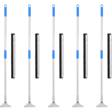 Escobillas de suelo 5 uds acero y goma 55x119,5 cm