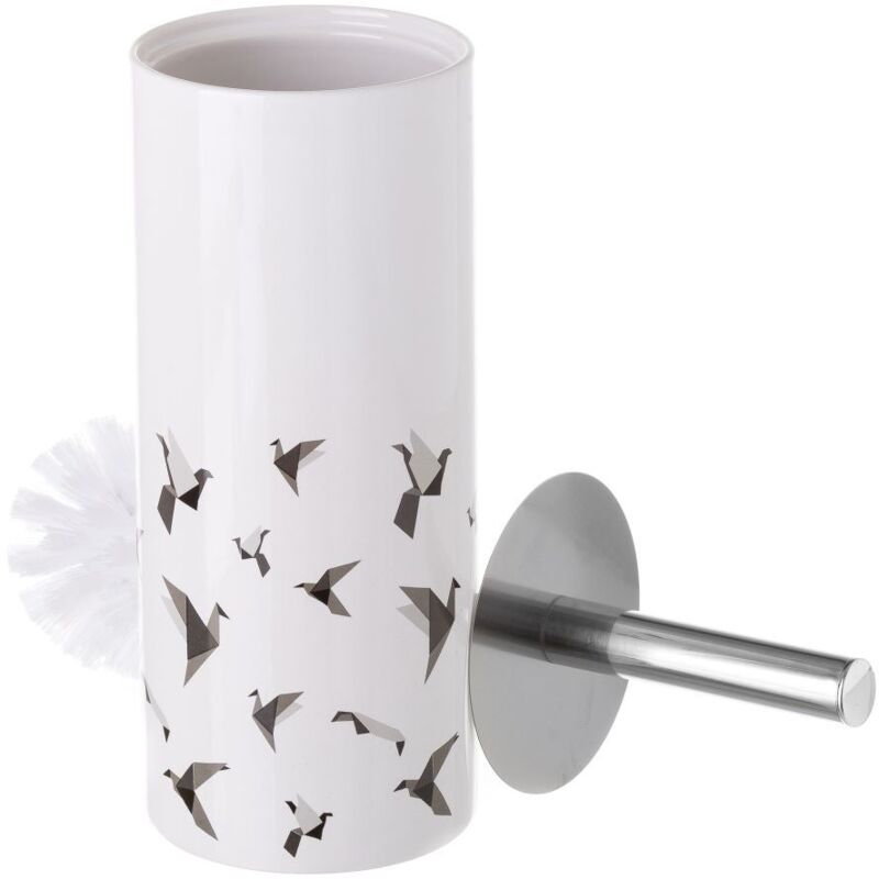

Escobilla de baño gris de cerámica contemporánea de Ø 9x32 cm