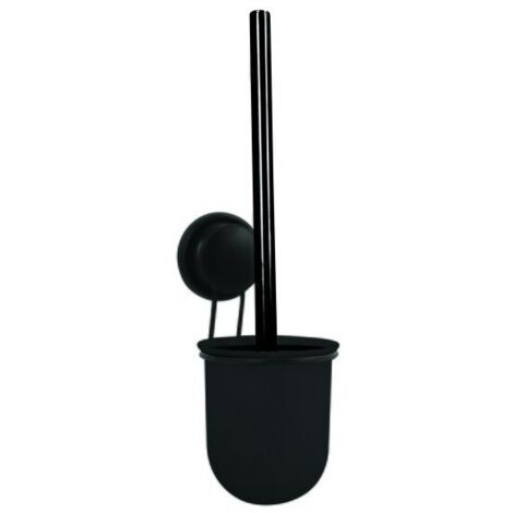 Escobillero con soporte a pared Acero Mega ventosa Negro MSV