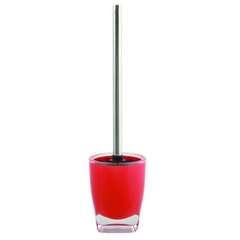 Escobillero con soporte Acrílico y Acero Inoxidable TAHITI Rojo MSV