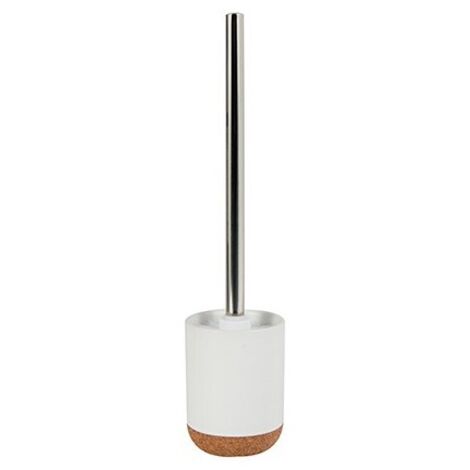 Escobillero con soporte Cerámica y Corcho ROBLE Blanco MSV