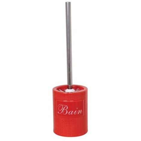 Escobillero con soporte cerámico DINAN Rojo MSV