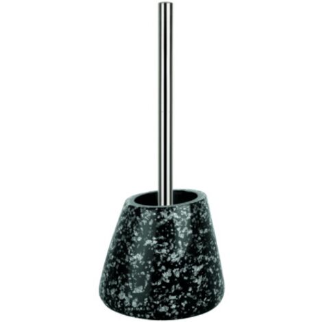 Escobillero con soporte cerámico ETNA Negro y Gris Spirella