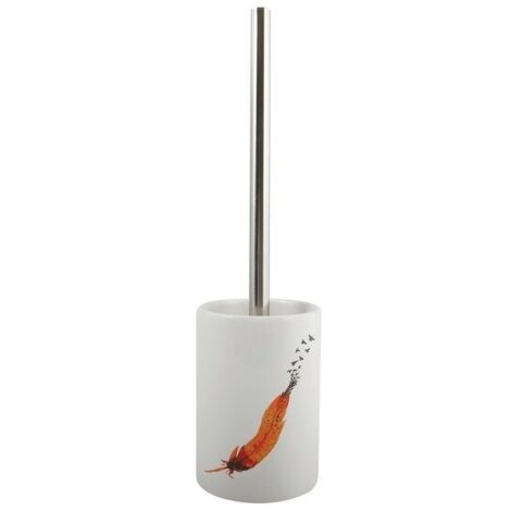 Escobillero con soporte cerámico INDIA Blanco & Naranja MSV
