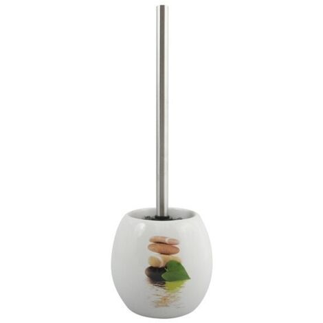 Escobillero con soporte cerámico JAVA LINGGA Decoración Blanca MSV