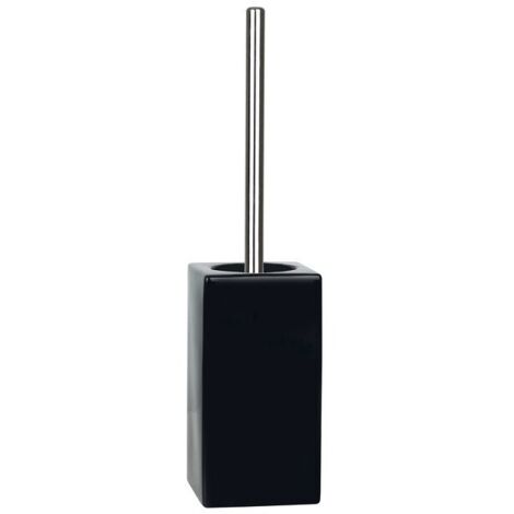 Escobillero con soporte cerámico QUADRO Negro Spirella