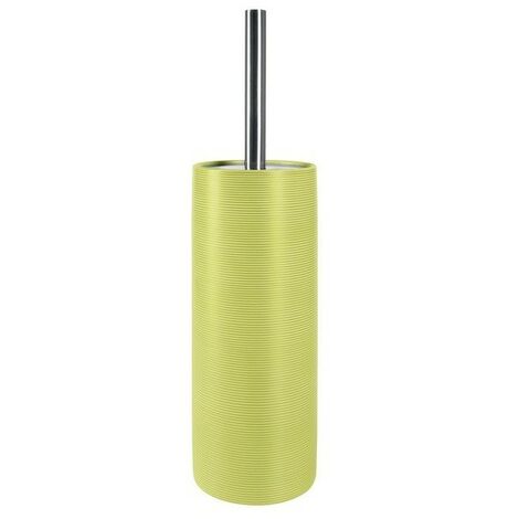 Escobillero con soporte cerámico TUBO ACANALADO Verde Pistacho Spirella