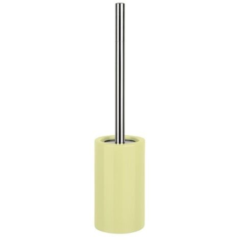 Escobillero con Soporte Cerámico TUBO Amarillo Claro Spirella