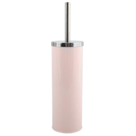 Escobillero con soporte de acero inoxidable y acero rosa pastel MSV